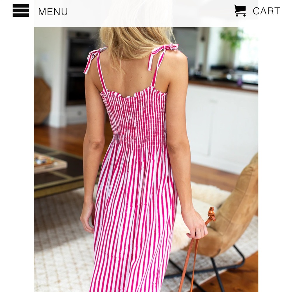 Emerson fry Santiago dress pink stripe medium - Picture 4 of 5
